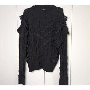 Piper & Scoot Black Ruffle Women's 2X  Whimsigoth Vampire Victorian Sweater